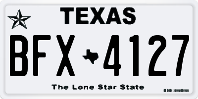 TX license plate BFX4127