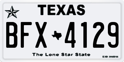 TX license plate BFX4129