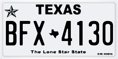 TX license plate BFX4130