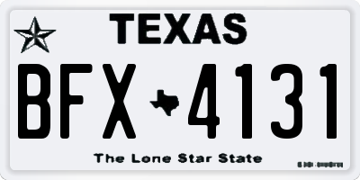 TX license plate BFX4131