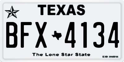 TX license plate BFX4134