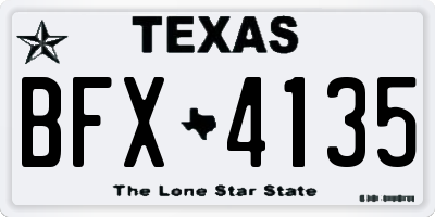 TX license plate BFX4135