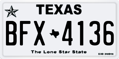 TX license plate BFX4136
