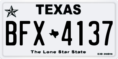 TX license plate BFX4137