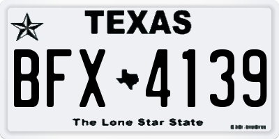 TX license plate BFX4139