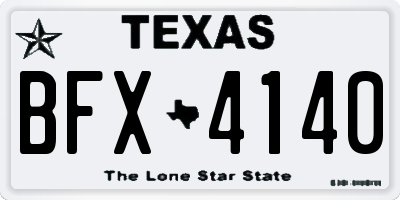 TX license plate BFX4140