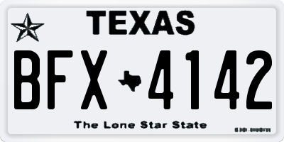 TX license plate BFX4142