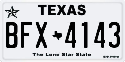 TX license plate BFX4143