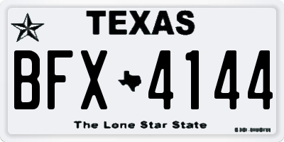 TX license plate BFX4144