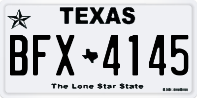 TX license plate BFX4145