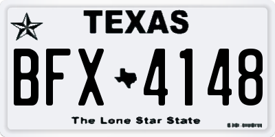 TX license plate BFX4148