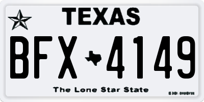 TX license plate BFX4149