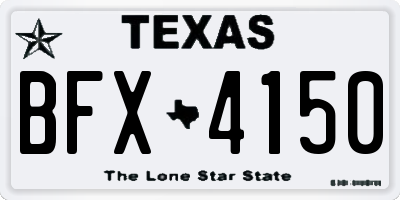 TX license plate BFX4150