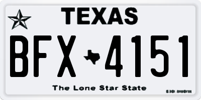 TX license plate BFX4151