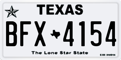 TX license plate BFX4154