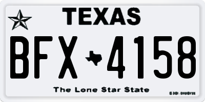TX license plate BFX4158