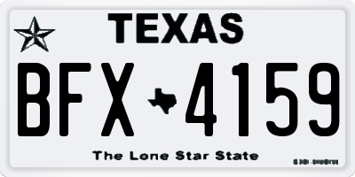 TX license plate BFX4159