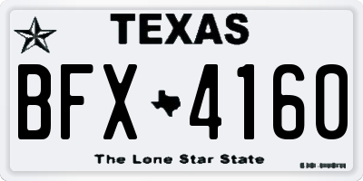 TX license plate BFX4160