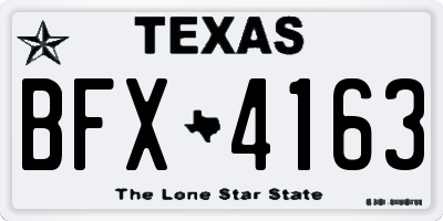 TX license plate BFX4163