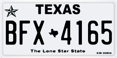 TX license plate BFX4165