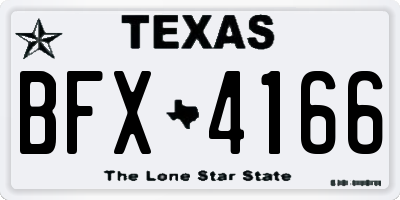 TX license plate BFX4166