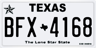 TX license plate BFX4168