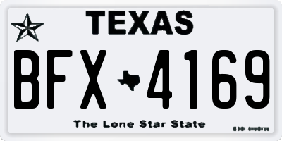 TX license plate BFX4169