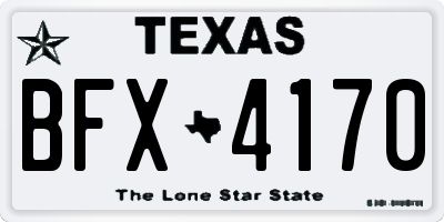 TX license plate BFX4170