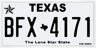 TX license plate BFX4171