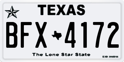 TX license plate BFX4172