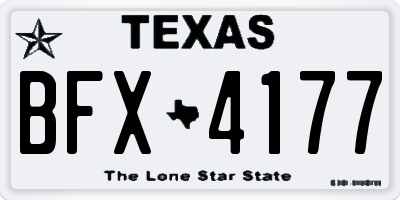 TX license plate BFX4177