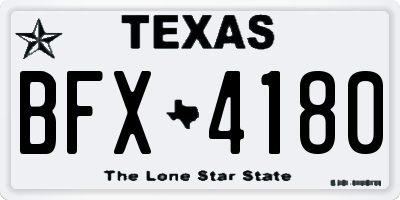 TX license plate BFX4180