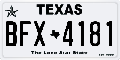 TX license plate BFX4181