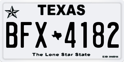 TX license plate BFX4182