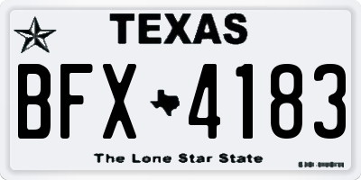 TX license plate BFX4183