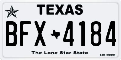 TX license plate BFX4184