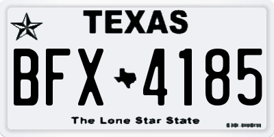 TX license plate BFX4185