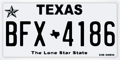 TX license plate BFX4186