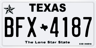 TX license plate BFX4187
