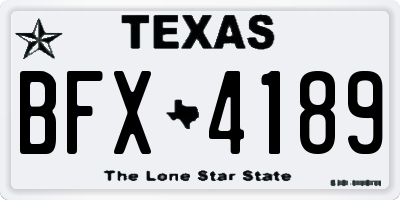 TX license plate BFX4189