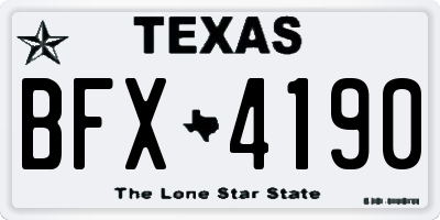 TX license plate BFX4190