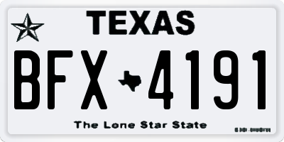 TX license plate BFX4191