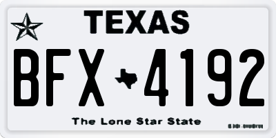 TX license plate BFX4192
