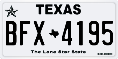 TX license plate BFX4195