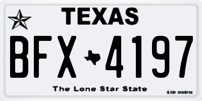 TX license plate BFX4197