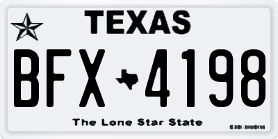 TX license plate BFX4198