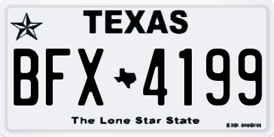 TX license plate BFX4199