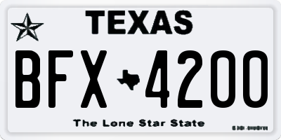 TX license plate BFX4200