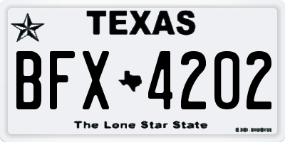 TX license plate BFX4202