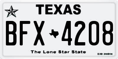 TX license plate BFX4208